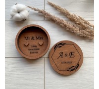 Wedding ring box for a wedding ceremony.