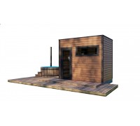 Mobile Sauna 3,1x2,0m Gartensauna-8 schlüsselfertig vom Hersteller.