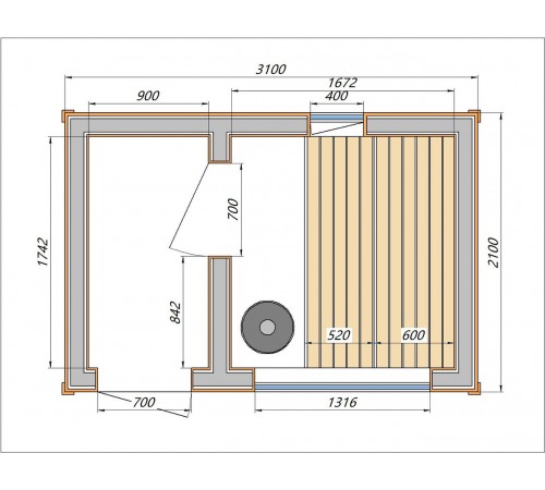 Мобильная баня 3,1х2,0м Gartensauna-8 под ключ от производителя.