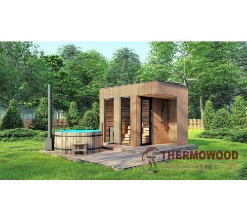 Сауна 3,6х2,3 отделка терморейка Gartensauna-10 под ключ от производителя.