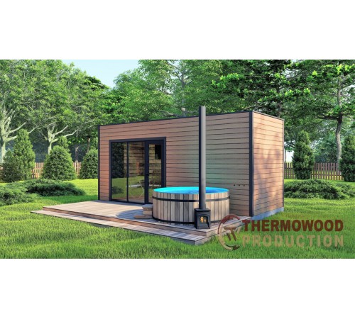 Модульная баня 6х3м Панорама Gartensauna-11 под ключ от производителя.