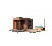 Баня 4,6х2,3м отделка терморейка Gartensauna-13 под ключ от производителя.