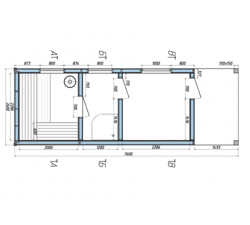 Сауна с передней и террасой 7,6 x 2,6 м Gartensauna-15 под ключ от производителя.