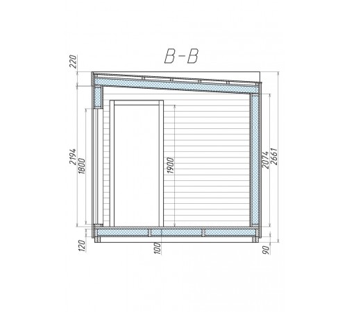 Сауна с передней и террасой 7,6 x 2,6 м Gartensauna-15 под ключ от производителя.