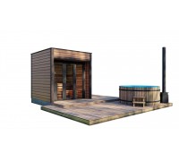 Gartensauna-16 modułowa mini sauna 2,3x2,3m gotowa do użycia od producenta.