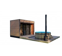Модульна лазня 3,0х2,3м з панорамним окном Gartensauna-18 від під ключ від виробника