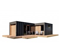 High Tech House 10, modułowy dom o wymiarach 9,0 x 5,0 m w stylu high-tech od ThermoWood Production.