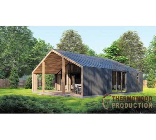 Барнхаус, модульный дом 9,2х8,0м Barn House 02 от производителя ThermoWood Production