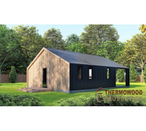 Барнхаус, модульный дом 9,2х8,0м Barn House 02 от производителя ThermoWood Production