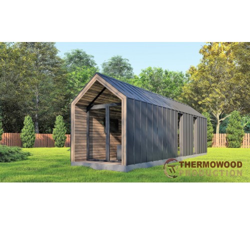 Барнхаус, модульный дом 11,0х2,9м Barn House 04 от производителя ThermoWood Production