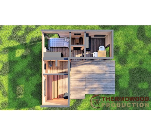 Модульный гостевой дом с баней 6,3х6,0м Sauna House 5 от Модульный гостевой дом с баней 6,3х6,0м Sauna House 5 от