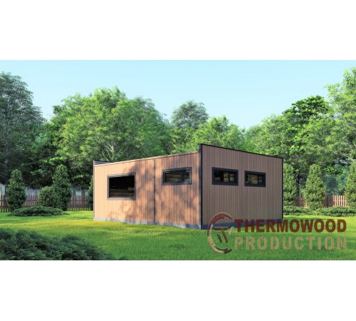 Модульний каркасний будинок 6,8 х5, 6м з лазнею Sauna House 6 під ключ від Модульний каркасний будинок 6,8 х5, 6м з лазнею Sauna House 6 під ключ від