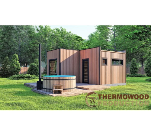 Модульний будинок-лазня 5,0х4,7м Sauna House 8 під ключ від виробника