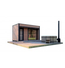 Модульна лазня 4,0х2,75м з панорамним окном Gartensauna-23