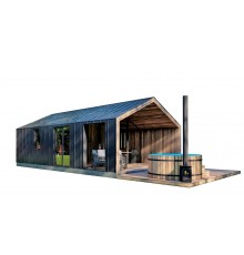 Каркасная баня Барн Хаус 8,7х5,0м Sauna Barn House 02