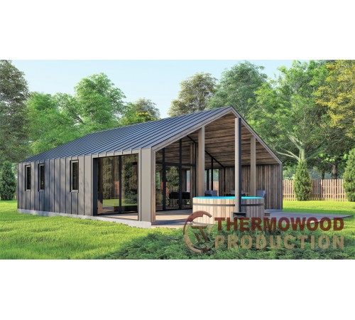 Барнхаус с баней 9,2х8,0м Sauna Barn House 03 от производителя ThermoWood Production