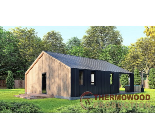 Барнхаус с баней 9,2х8,0м Sauna Barn House 03 от производителя ThermoWood Production