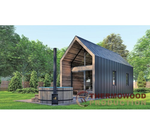 Барнхаус с баней 7,8х3,2м Sauna Barn House 04 от производителя ThermoWood Production