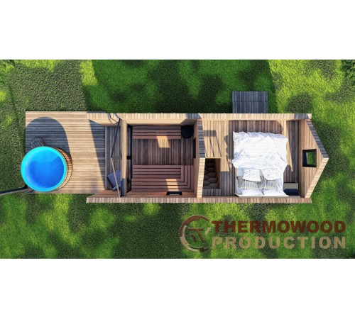 Барнхаус с баней 7,8х3,2м Sauna Barn House 04 от производителя ThermoWood Production