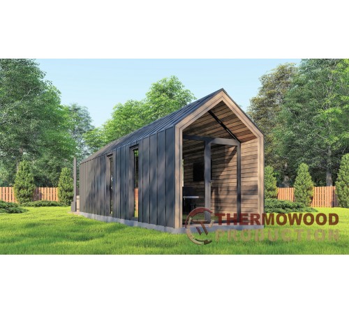 Барнхаус с баней 11,0х2,9м Sauna Barn House 05 от производителя ThermoWood Production