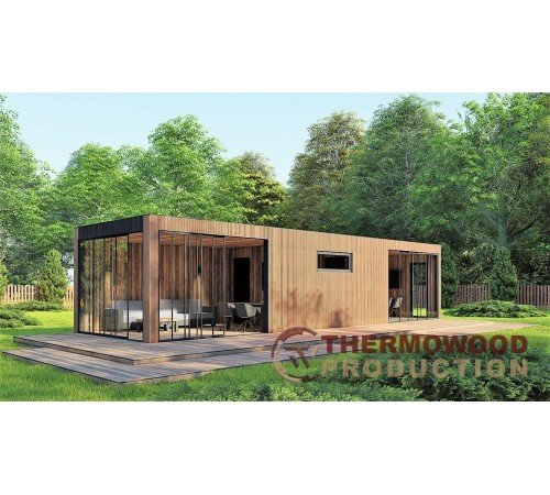 Беседка современная Modern Gazebo 014 с раздвижными панорамными окнами 12,0х3,5м