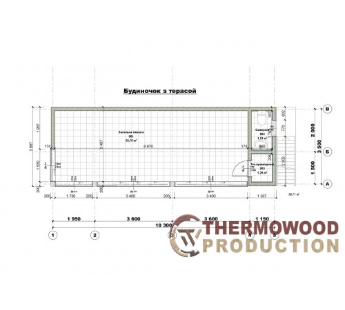 Бесідка з террасою на даху Modern Gazebo 015 з панорамним остепленням 10,3х3,5 м