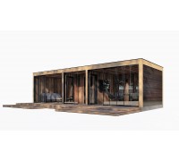 Современная беседка 9,15х3,5м с панорамным остеклением Modern Gazebo 019