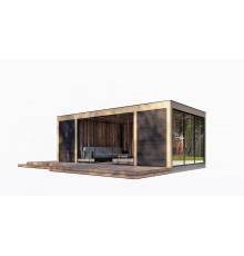 Сучасна альтанка 8,5х3,5м Modern Gazebo 23 із системою розсувного панорамного скління Thermowood