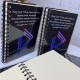 Оригинальный корпоративный подарок – блокнот с логотипом на прозрачной акриловой обложке.