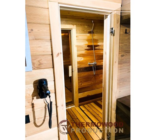 Каркасная баня 8,0х3,5м High-Tech Sauna 08 под ключ в современном стиле хай-тек от производителя ThermoWood