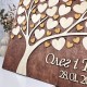 Оригинальная открытка с именами молодоженов для пожеланий от гостей на свадьбе.