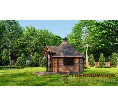 Holzwiege 4,0 x 3,5 x 2,83 м, hergestellt von Holzwiege 4,0 x 3,5 x 2,83 м, hergestellt von