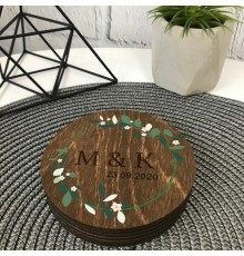 Деревянная коробка для колец со мхом, именная коробочка для обручальных колец, свадебная шкатулка.