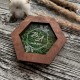 Свадебная коробка для обручальных колец со мхом, именная коробочка для колец на роспись.