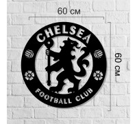Chelsea wall logo, football logo on the wall, large wooden football logo, fan gift
