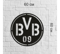 Dortmund Borussia football club logo, wall football logo, large tree icon on the wall.