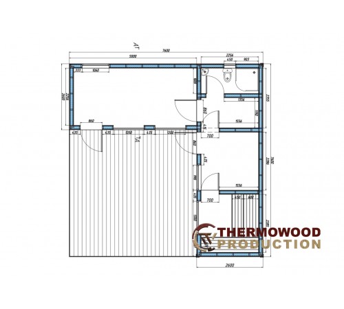 Банный рекреационный комплекс 7,6х7,6м Sauna House 19 под ключ с сауной и покупкой от производителя.