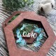 Именная коробка со мхом для свадебных колец, деревянная подставка.