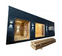 Мобильная сауна с панорамными окнами 8,0х2,6м Gartensauna-34 от
