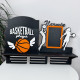 Large basketball medal holder with a police officer for cups and a diploma holder, personalized medal holder made of wood