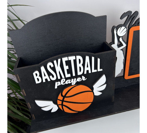 Large basketball medal holder with a police officer for cups and a diploma holder, personalized medal holder made of wood