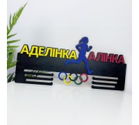 Drewniany, spersonalizowany uchwyt na medale do biegania, uchwyt na medale do lekkoatletyki, uchwyt na medale dla biegacza