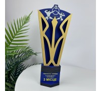 Großer Sportpokal mit Logo, Holzauszeichnung, origineller Sportpreis für den Sieg
