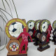 Personalisierte Sportauszeichnung für den Sieg, Fußballpokal aus Holz mit Gravur, Holzschild mit Logo.