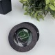 Круглая коробочка для обручального кольца со мхом и именной надписью.