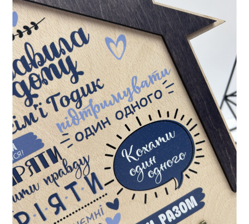 Деревянная ключница с фамилией родины, именная ключница с правилами дома, оригинальный подарок на новоселье