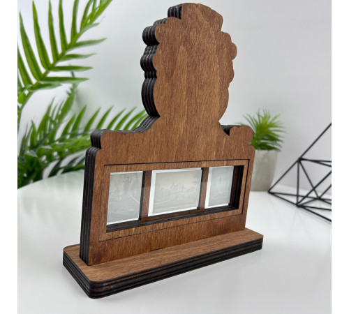 Wooden souvenir figurine, gift award made of wood, personalized cup with logo
