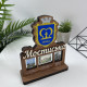 Wooden souvenir figurine, gift award made of wood, personalized cup with logo