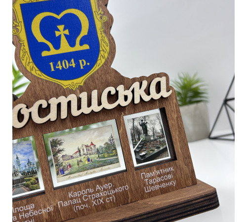 Wooden souvenir figurine, gift award made of wood, personalized cup with logo