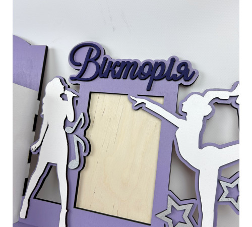 Large personalized medal holder on the topic of vocals and gymnastics for medals, cups and certificates